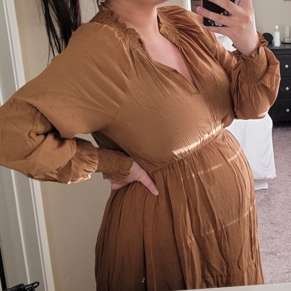 Maternity Dress in Rust